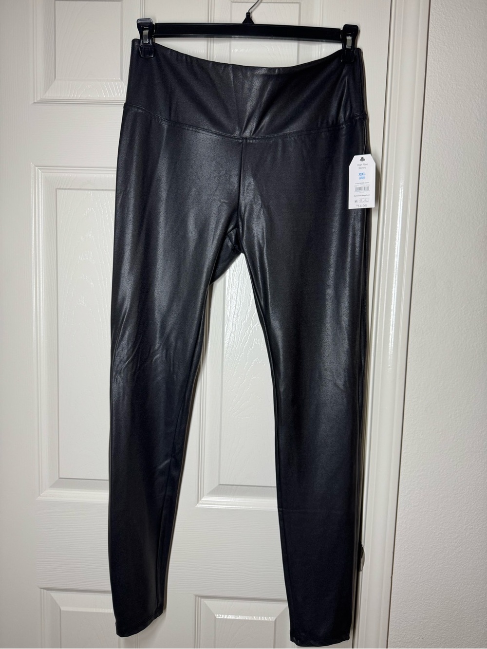 Faux Leather Leggings High Rise Skinny Plus Size XXL (20) texturized Black